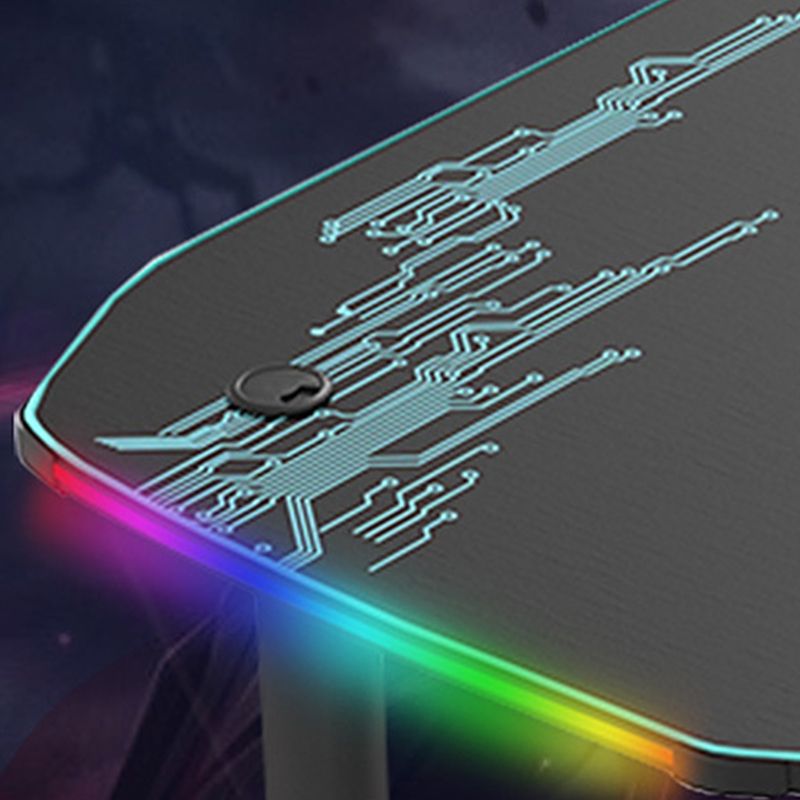 Bureau debout contemporain ajusté en t-forme de jeu noir