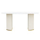 Oval Double Pedestal Contemporary Dining Table White Fixed Table of Sintered Stone Clearhalo ' dining_table' 'Dining Tables & Seating' 'Dining Tables' 'furn' 'furn_dining_table' 'Furniture' 'furniture_dining_table' 'Kitchen & Dining Furniture' 'kitchen&dining_furn' 'kitchen' 'kitchen_dining_table' 1200x1200_32d5c5cb-4473-49a4-8f63-0f6ce0f94e59