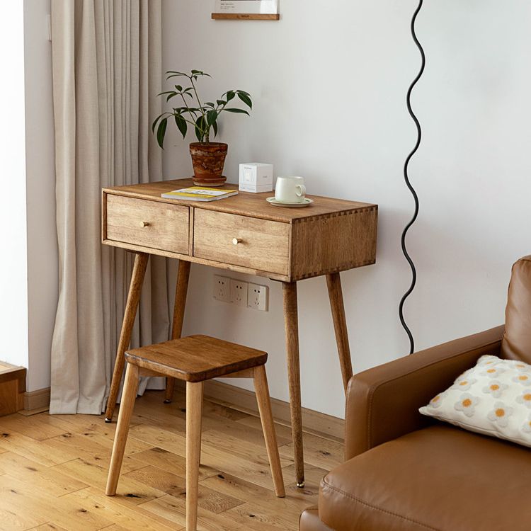 Desca vanità vanità per trucco in legno massiccio contemporaneo con specchio