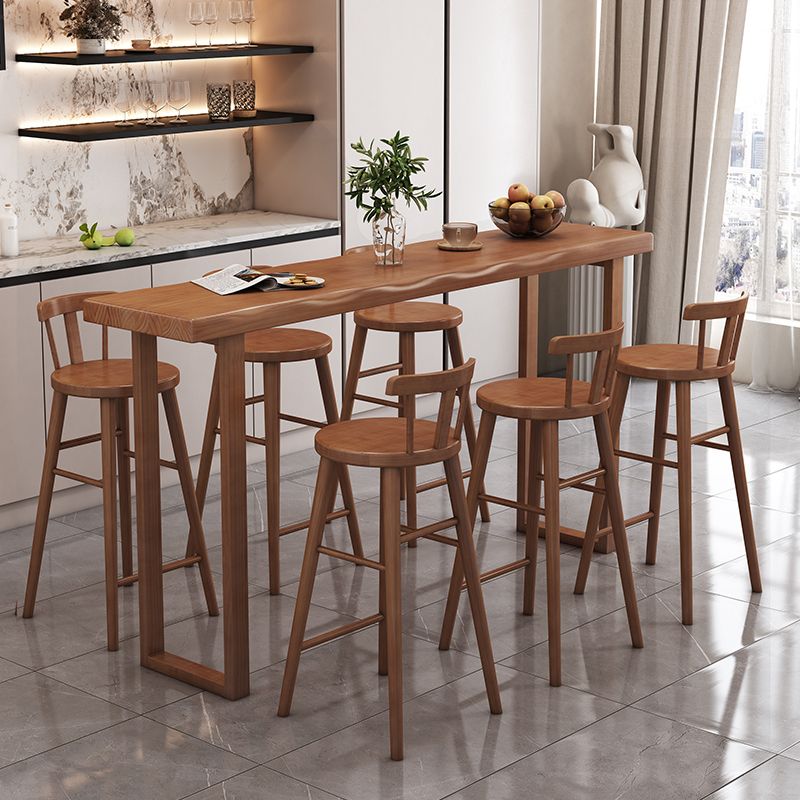 Contemporary Rectangle Pub Dining Set 1/4/7 Pieces Pine Solid Wood Counter Set Clearhalo 'Bar Furniture' 'furn' 'furn_home_bar_bar_sets' 'Furniture' 'Home Bars & Bar Sets' 'home_bar_bar_sets' 'Kitchen & Dining Furniture' 1200x1200_32d8b7ae-94e8-4d18-a9e3-364b64ba7960