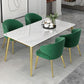 Ensemble de Table à manger rectangulaire 1/2/5 pièces, Table et chaises de salle à manger en pierre moderne