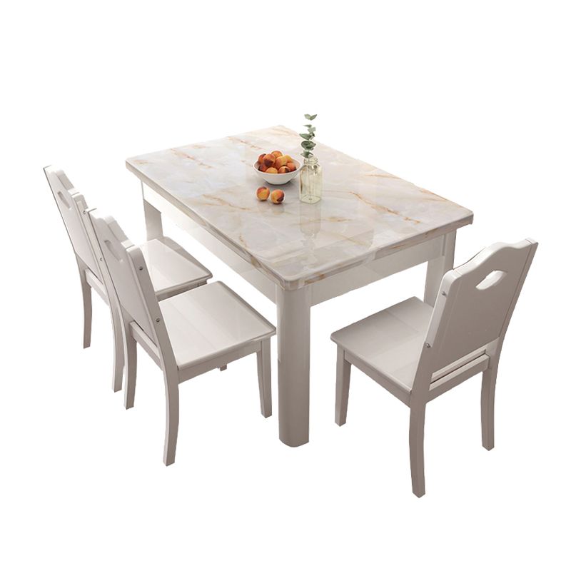 Tavolo da pranzo rettangolare Tavolo da cucina per sala da pranzo con base in legno massello