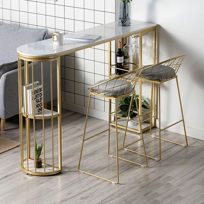 White and Black Glam Style Table in Faux Marble and Metal Coffe Shop Bar Table Clearhalo 'Bar Furniture' 'Bar Tables' 'bar_tables' 'furn' 'furn_bar_tables' 'Furniture' 'furniture_bar_tables' 'Kitchen & Dining Furniture' 1200x1200_32da1eb9-26e9-4df1-9c26-b4fa22f91ede