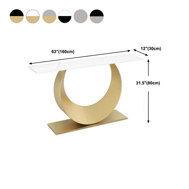 Tavolo da divano console in pietra glam rettangolo console metallica tavola per sala