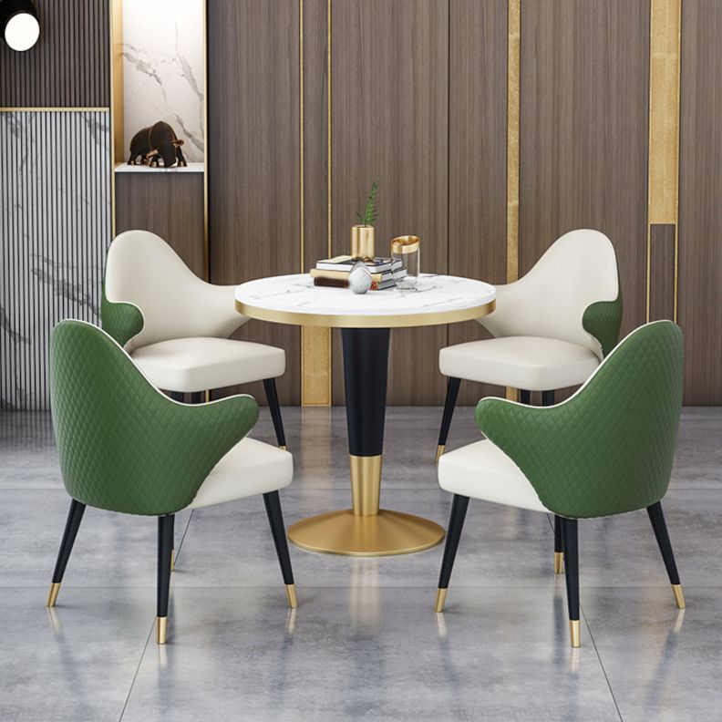 Modern Round Dining Table Set 1/4/5 Pieces Dining Set with Padded Chairs Clearhalo 'Dining Room Sets' 'Dining Tables & Seating' 'dining_room_set' 'furn' 'furn_dining_room_set' 'Furniture' 'Kitchen & Dining Furniture' 1200x1200_32db37d5-a425-4a45-8a62-093aae6e8861