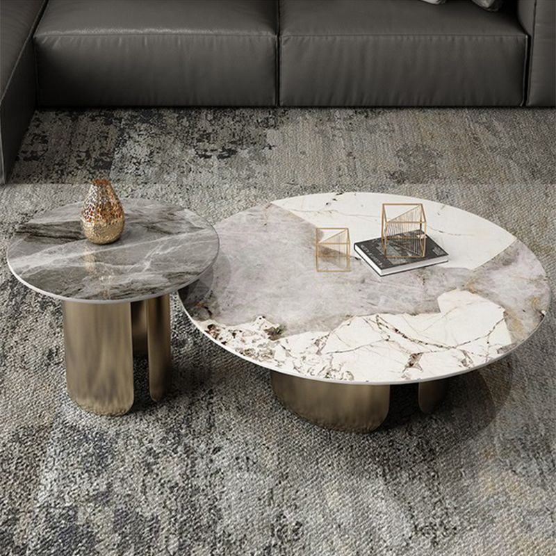 Round Coffee Table 3 Legs Slate Coffee Table Set with Metal Legs Clearhalo 'Coffee & Accent Tables' 'Coffee Tables' 'coffee_tables' 'furn' 'furn_coffee_tables' 'Furniture' 'Living Room Furniture' 1200x1200_32dbc3f2-890a-466e-8ac2-bc95badbaa9f
