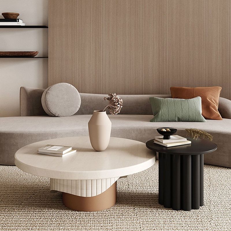 Contemporary Cocktail Table Pedestal Solid Wood Round Coffee Table Clearhalo 'Coffee & Accent Tables' 'Coffee Tables' 'coffee_tables' 'furn' 'furn_coffee_tables' 'Furniture' 'Living Room Furniture' 1200x1200_32dd7141-8c90-486b-a733-180789f11f42