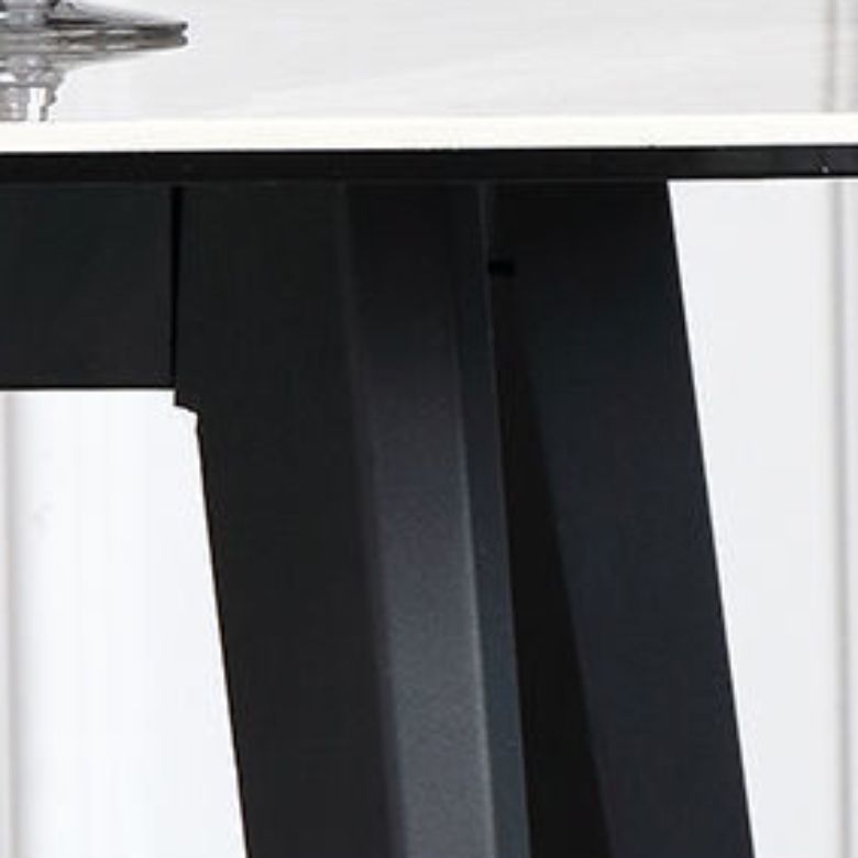 Contemporary Stone Rectangular Dining Table with 4 Steel Foot Clearhalo 'Dining Tables & Seating' 'Dining Tables' 'dining_table' 'furn' 'furn_dining_table' 'Furniture' 'Kitchen & Dining Furniture' 1200x1200_32dda2ca-555f-4531-bcb2-ba8dead4a8a4