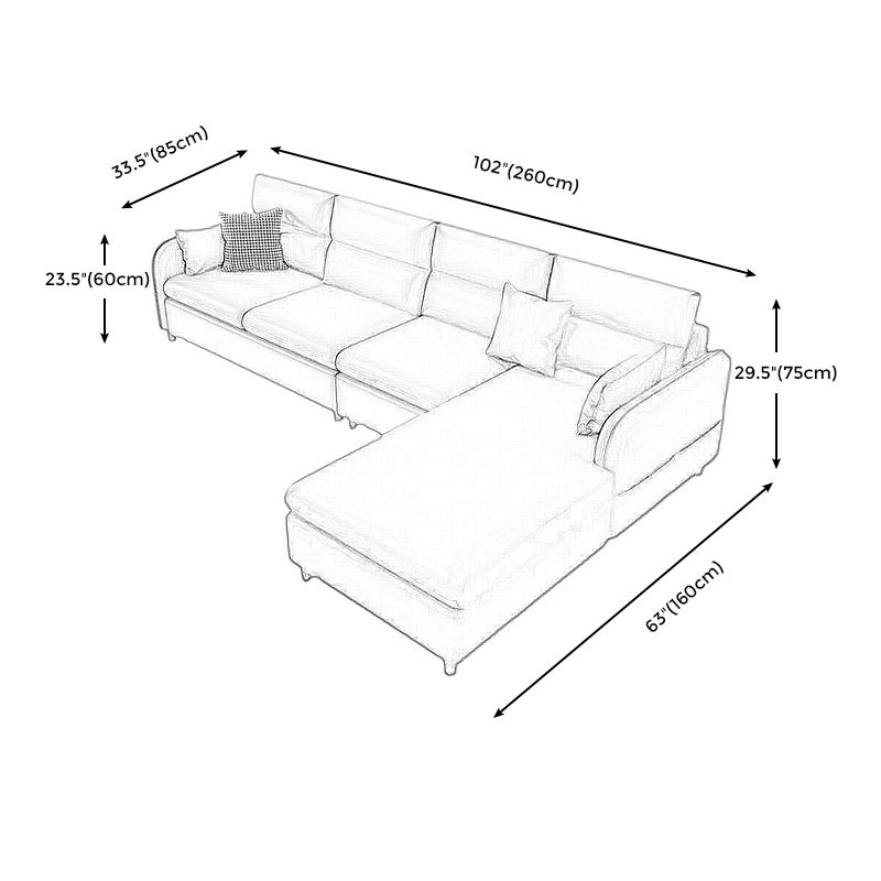 102.36"D x 62.99"W x 29.53"H Fabric Cushions Square Arm Sofa with Storage Clearhalo 'furn' 'furn_sectionals' 'Furniture' 'furniture_sectionals' 'kitchen' 'kitchen_sectionals' 'Living Room Furniture' 'Sectionals' 1200x1200_32dec6dc-e0d1-4a7a-81aa-ff4e4d2c5096