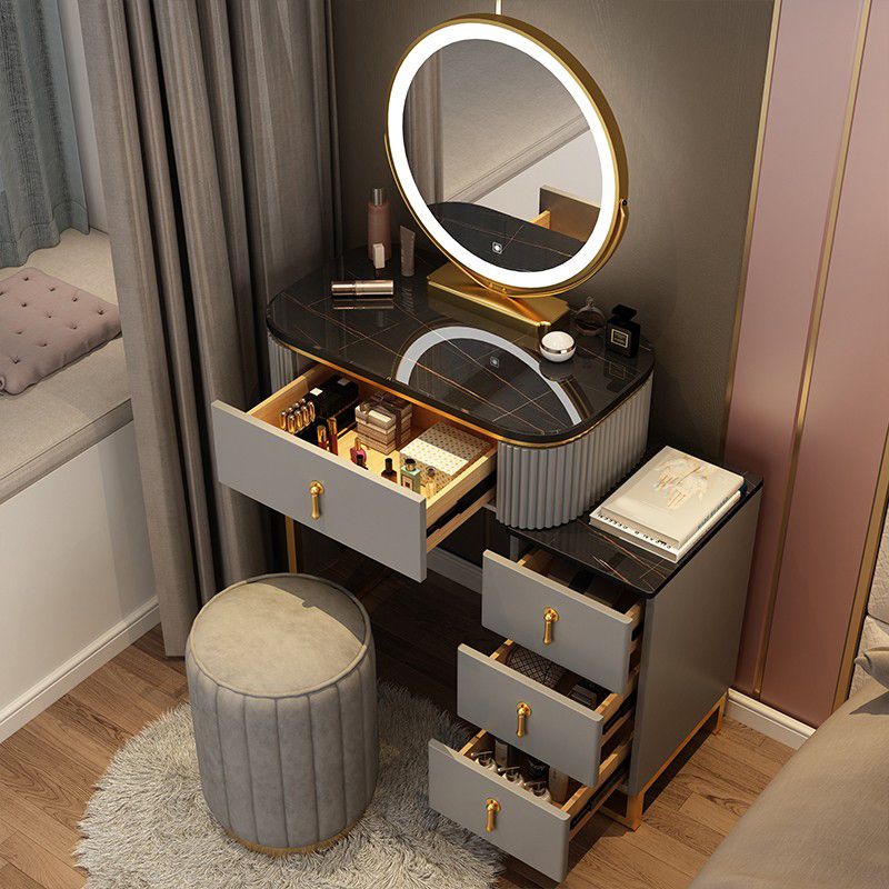 Contemporary Makeup Vanity Desk with 4 Wooden Drawers for Bedroom