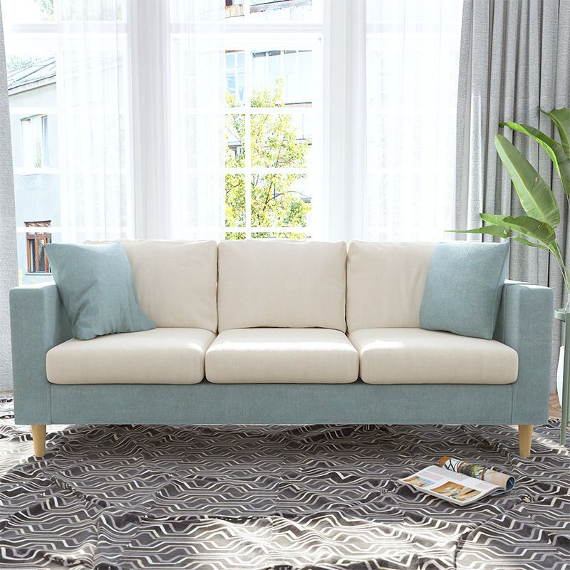 コンテンポラリーホワイトクッション標準四角い腕の固定ソファ