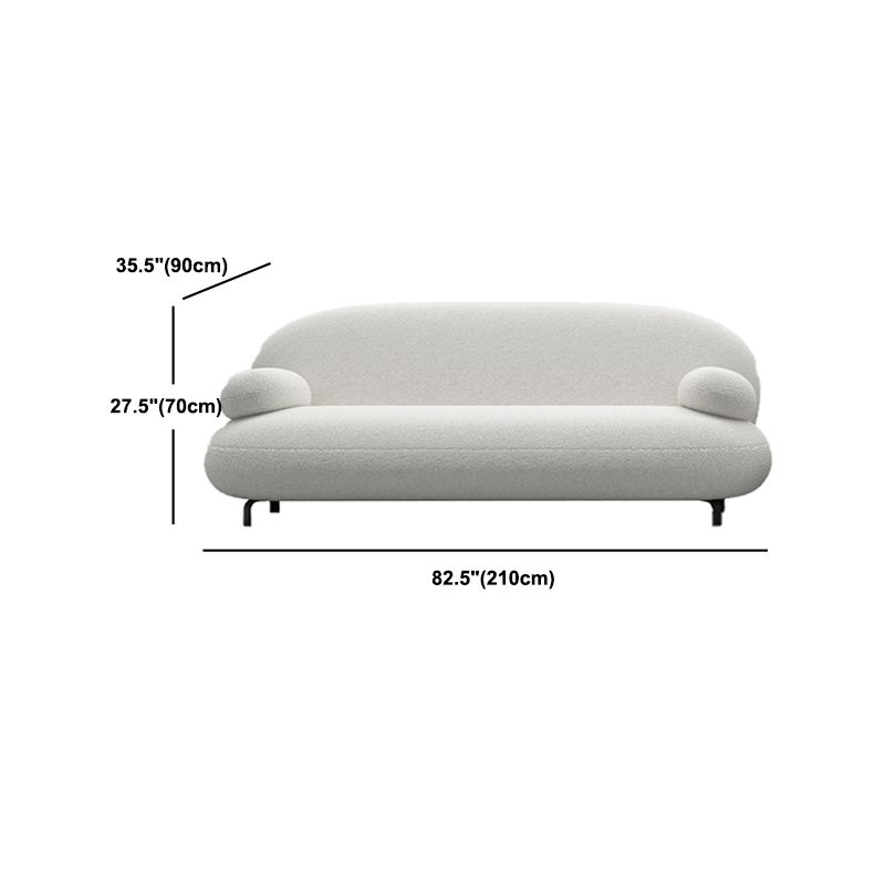 Contemporary 27.5" H White Wool Pillow Top Arm Sofa For Living Room