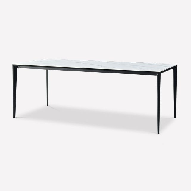 Simple Sintered Stone Top White Dining Table Rectangle Shape Dining Table for Kitchen Clearhalo ' dining_table' 'Dining Tables & Seating' 'Dining Tables' 'Furniture' 'furniture_dining_table' 'Kitchen & Dining Furniture' 'kitchen&dining_furn' 'kitchen' 'kitchen_dining_table' 1200x1200_32e1ee10-af78-4252-a3a3-545b186daeaf