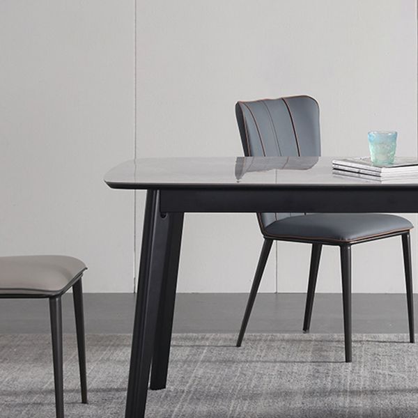 Minimalista 1/2/4/7 pezzi mobili tavolo da pranzo rettangolo di pietra impostata in grigio