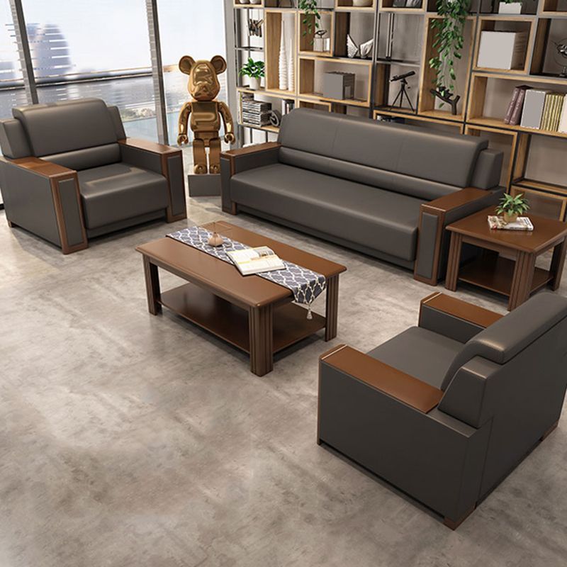 Contemporary Tight Back Single Cushion Seat Sofa 35.43"High Square Arm Sofa, Gray Clearhalo 'furn' 'furn_sofas' 'Furniture' 'furniture_sofas' 'kitchen' 'kitchen_sofas' 'Living Room Furniture' 'Sofa' 'sofas' 1200x1200_32e4cd2a-d58c-4e74-8331-0f48e2040ead