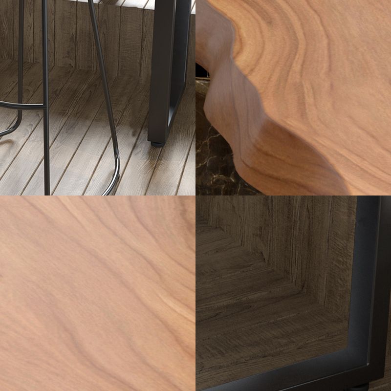 Brown Modern Style Specialty Table Solid Wood and Iron Bar Table for Restaurant Clearhalo 'Bar Furniture' 'Bar Tables' 'bar_tables' 'furn' 'furn_bar_tables' 'Furniture' 'furniture_bar_tables' 'Kitchen & Dining Furniture' 1200x1200_32e5d29d-d4e0-4be5-a116-daca86c396bb