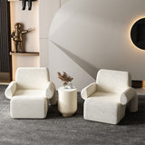 Nordic Style Fabric Armrest Cushioned Back Cushioned Arm Chair