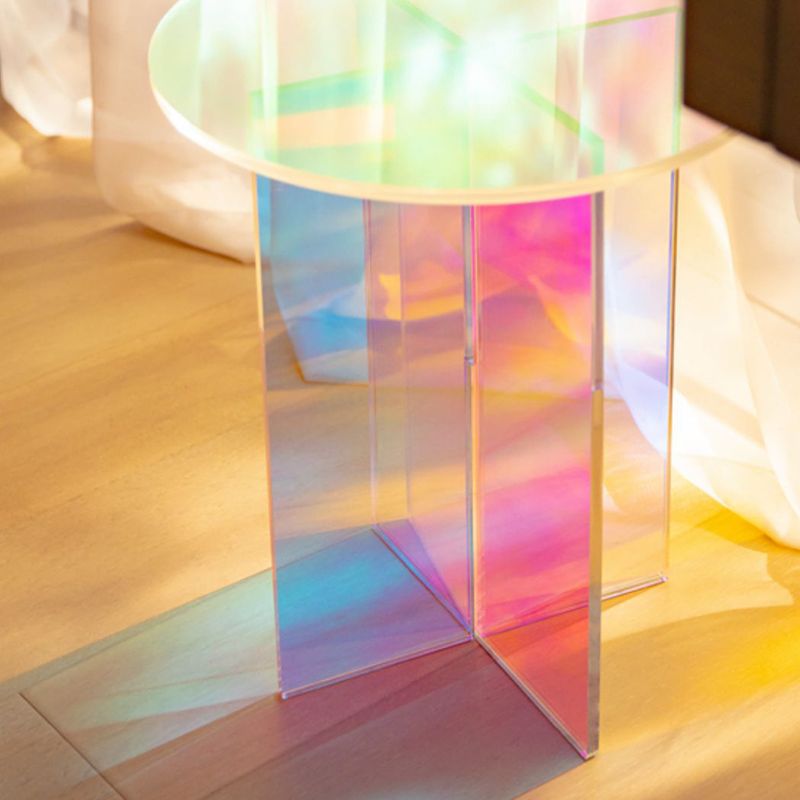 Tavolo laterale accento multicolori tavolo di plastica a forma rotonda per camera da letto