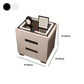 Metal Base Cabinet with 2 Drawers White/black Table Top Nightstand