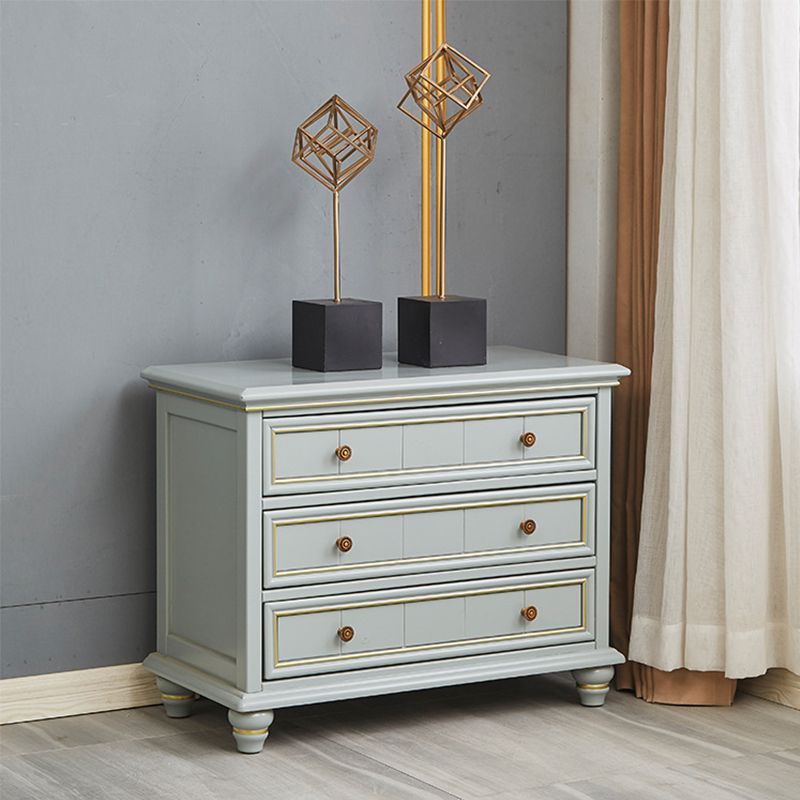 Modern Rectangle Side Cabinet Gray Wood Knobs Cabinet with Drawer