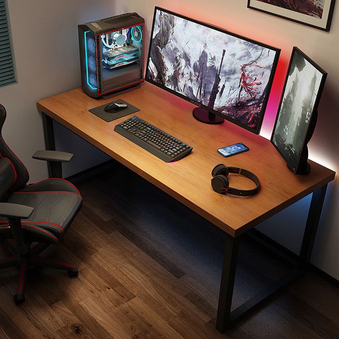 Rectangular Shaped Computer Desk Brown Writing Desk for Home Clearhalo 'furn' 'furn_office_desk' 'Furniture' 'Office Desks' 'Office Furniture' 'office_desk' 1200x1200_32e70b0f-5c41-4757-836a-82e6efff6645