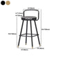 Glam Footrest Round Counter-height Stool Low Back Leather Counter Stool Clearhalo 'Bar Furniture' 'Bar Stools' 'bar_stools' 'furn' 'furn_bar_stools' 'Furniture' 'furniture_bar_stools' 'Kitchen & Dining Furniture' 1200x1200_32e7663a-0873-45ff-af3c-064ad9a2aca6