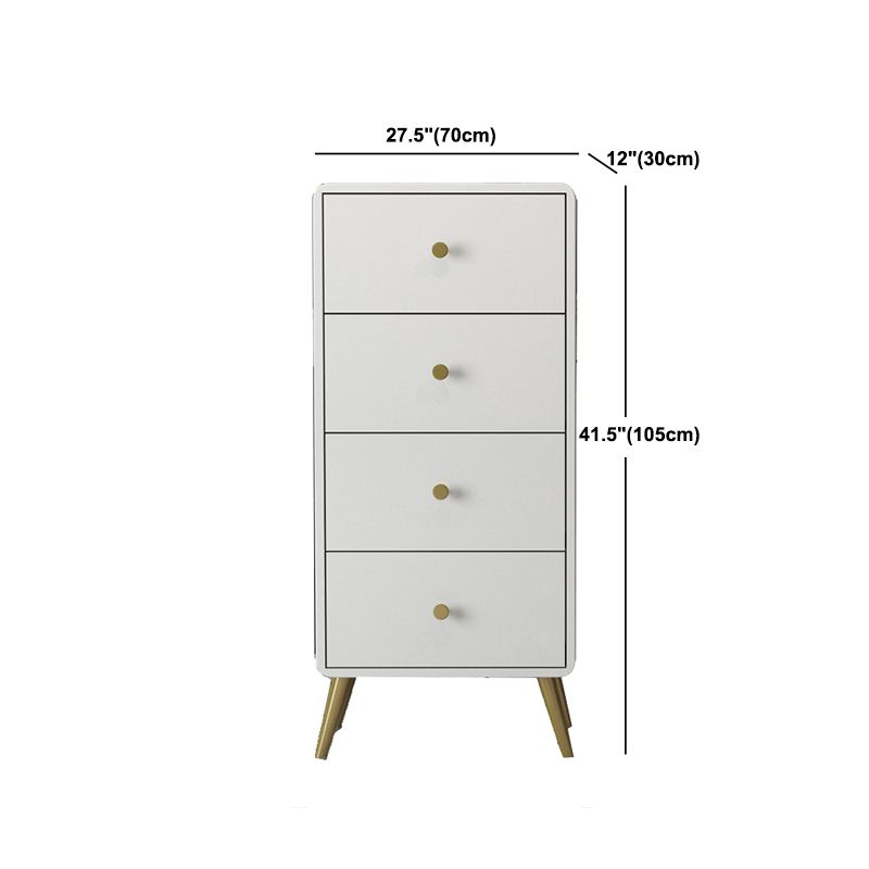 Contemporary Wooden Chest in White, Rectangle Accent Chest with Drawers