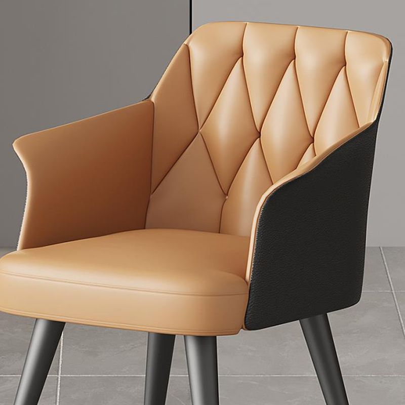 Silla de comedor de cocina moderna silla de cuero por imitación silla de brazo tapizado
