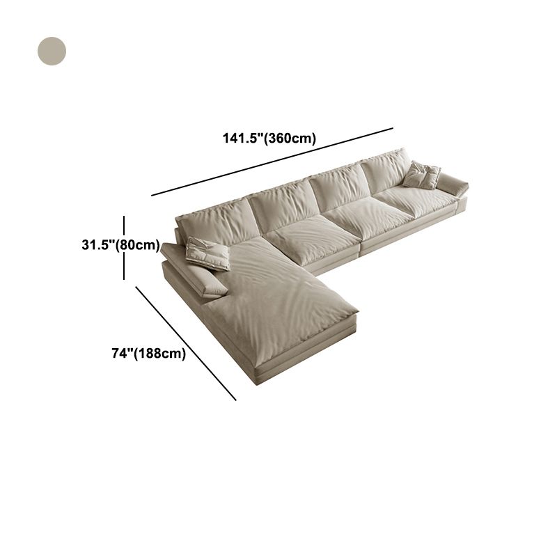 Faux Leather Loose Back Sofa White 31.5" H Pillow Top Arm Sofa& Chaise Clearhalo 'furn' 'furn_sectionals' 'Furniture' 'furniture_sectionals' 'Living Room Furniture' 'Sectionals' 1200x1200_32e8e541-1588-4720-90c2-add94629203d