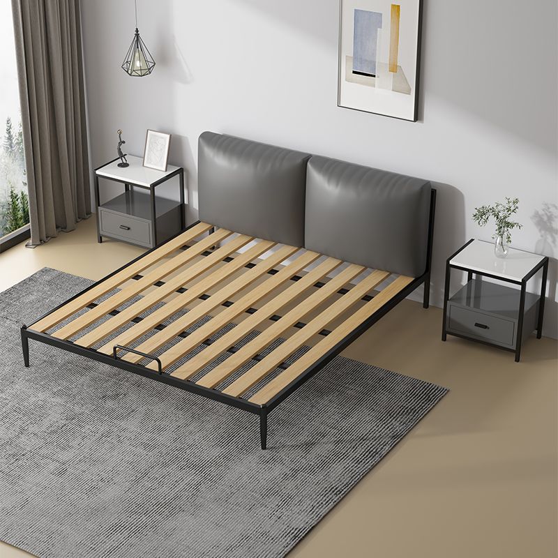 Upholstered Headboard Bed Standard Metal and Upholstered Bed Clearhalo 'Bedroom Furniture' 'Beds' 'furn' 'furn_beds' 'Furniture' 1200x1200_32e8ebb6-4488-4bcb-a7bd-444360b4f7f6