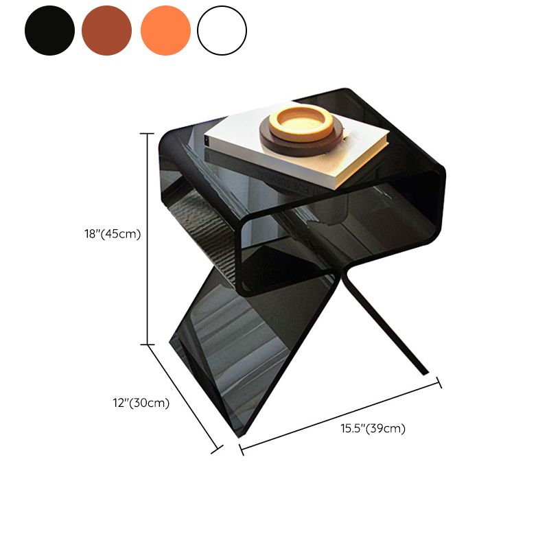 Modernistic Geometric Accent Side Table Acrylic Sofa Side Accent Table Clearhalo 'Coffee & Accent Tables' 'End & Side Tables' 'end_side_tables' 'furn' 'furn_end_side_tables' 'Furniture' 'Living Room Furniture' 1200x1200_32e964dc-5ab2-44b7-aef0-826d7a830f40