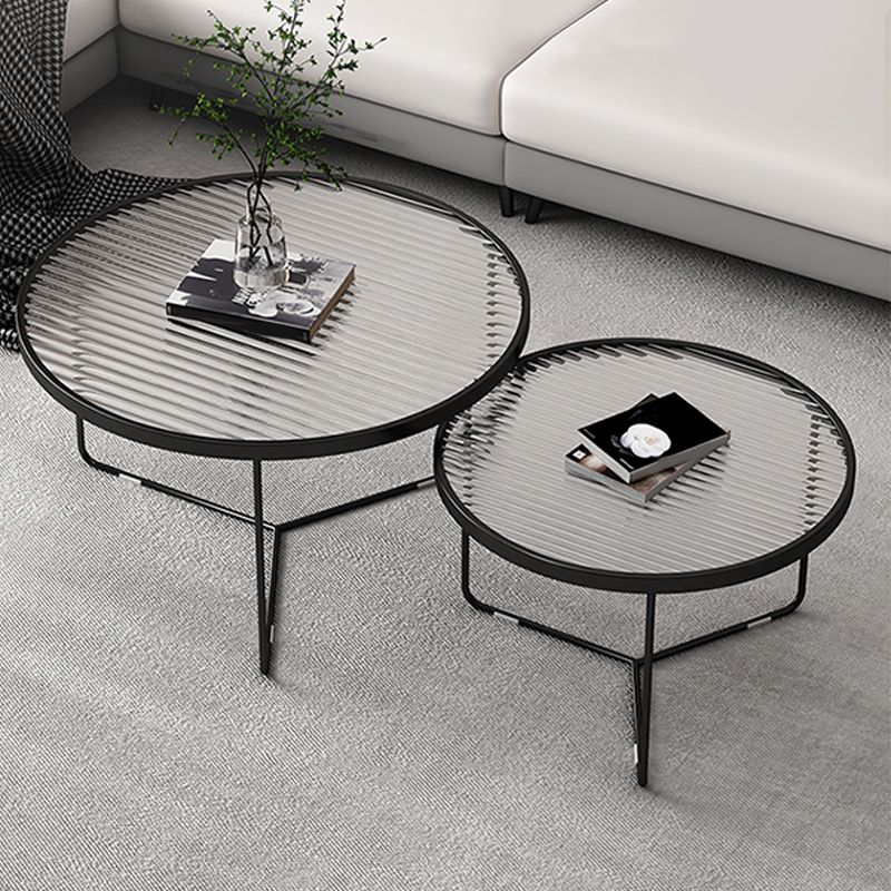 Trestle 2 Nesting Coffee Table Modern Tempered Glass 18'' Coffee Table Set Clearhalo 'Coffee & Accent Tables' 'Coffee Tables' 'coffee_tables' 'furn' 'furn_coffee_tables' 'Furniture' 'furniture_coffee_tables' 'Living Room Furniture' 1200x1200_32eb683a-abc0-4b08-9d97-25cfb8af972e