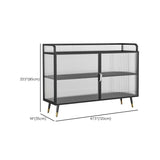 Glam Cabinets Sideboard Buffet Glass Doors Metal Buffet Sideboard Clearhalo 'buffet_sideboard' 'Buffets & Sideboards' 'furn' 'furn_buffet_sideboard' 'Furniture' 'Kitchen & Dining Furniture' 1200x1200_32ec2d30-c300-49e7-b249-297038cfa1bb