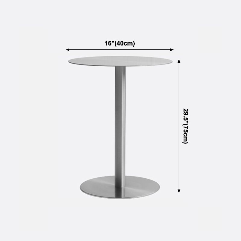 Metal Industrial Dining Table Stainless Steel Top Table with Pedestal Base Clearhalo ' dining_table' 'Dining Tables & Seating' 'Dining Tables' 'furn' 'furn_dining_table' 'Furniture' 'furniture_dining_table' 'Kitchen & Dining Furniture' 'kitchen&dining_furn' 'kitchen' 'kitchen_dining_table' 1200x1200_32ee7141-7580-4276-8683-6d88734c4051