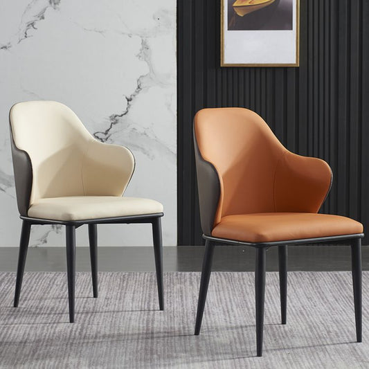 Industrial Metal Dining Room Chairs Arm Leather Dining Chairs (Set of 2) Clearhalo ' kitchen&dining_furn' 'Dining Chairs' 'Dining Tables & Seating' 'dining_chair' 'furn' 'furn_dining_chair' 'Furniture' 'furniture_dining_chair' 'Kitchen & Dining Furniture' 'kitchen' 1200x1200_32f04db7-d55a-4fa5-bf05-153d58d118fe