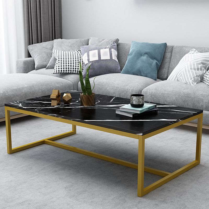 17.7" Tall Modern Steel Trestle Base Rectangular Wood Top Coffee Table Clearhalo 'Coffee & Accent Tables' 'Coffee Tables' 'coffee_tables' 'furn' 'furn_coffee_tables' 'Furniture' 'furniture_coffee_tables' 'Living Room Furniture' 1200x1200_32f09679-0cbb-4f5c-a444-52cd7270d2bc