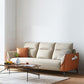 Contemporary Solid Color Sewn Pillow Back Sofa For Living Room