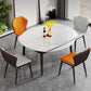 Contemporary Sintered Stone Dining Table Round Dining Table with 4 Legs Clearhalo ' dining_table' 'Dining Tables & Seating' 'Dining Tables' 'furn' 'furn_dining_table' 'Furniture' 'furniture_dining_table' 'Kitchen & Dining Furniture' 'kitchen&dining_furn' 'kitchen' 'kitchen_dining_table' 1200x1200_32f136e5-ff55-4648-b4df-54d9960e3203