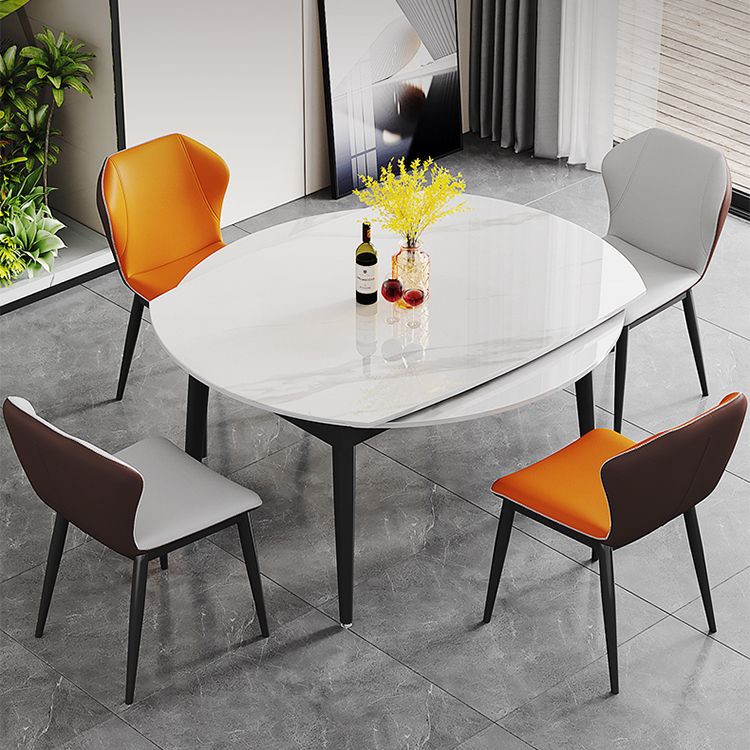 Contemporary Sintered Stone Dining Table Round Dining Table with 4 Legs Clearhalo ' dining_table' 'Dining Tables & Seating' 'Dining Tables' 'furn' 'furn_dining_table' 'Furniture' 'furniture_dining_table' 'Kitchen & Dining Furniture' 'kitchen&dining_furn' 'kitchen' 'kitchen_dining_table' 1200x1200_32f136e5-ff55-4648-b4df-54d9960e3203