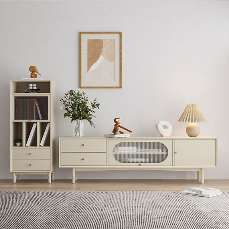 Pine Wood 22.05" H TV Stand Modern 2-Drawer 2-Door TV Stand Console Clearhalo 'furn' 'furn_tv_stands_entertainment_centers' 'Furniture' 'Living Room Furniture' 'TV Stands & Entertainment Centers' 'TV Stands & Media Storage Furniture' 'tv_stands_entertainment_centers' 1200x1200_32f1bd49-5ec0-4e11-8125-bd57be5313f7