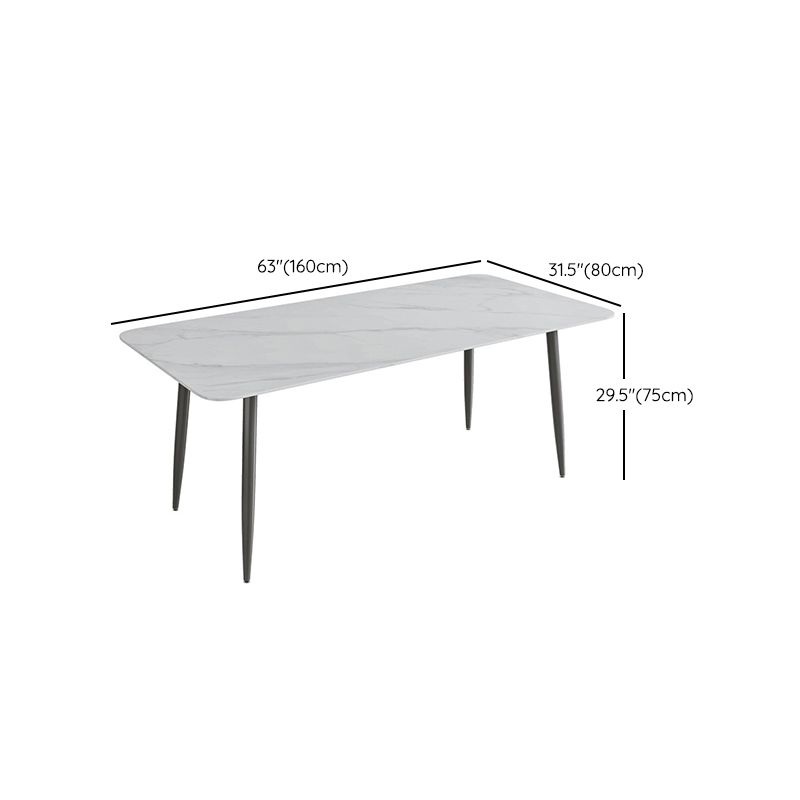 Moderne eetkamer diner keukentafel 4 poten stenen eettafel