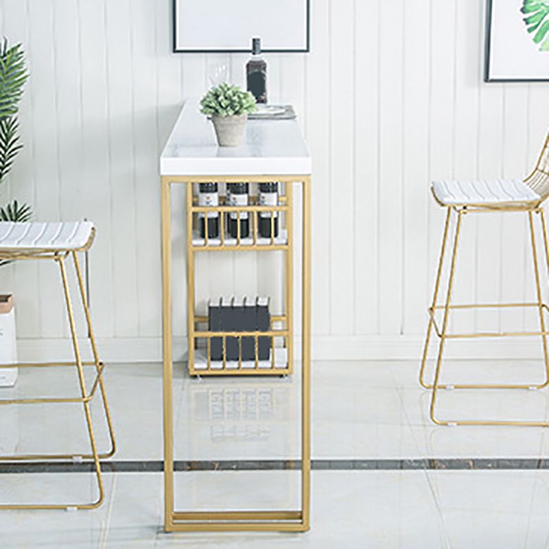 Modern Fixed Table with Metal Base Bar Table for Living Room Clearhalo 'Bar Furniture' 'Bar Tables' 'bar_tables' 'furn' 'furn_bar_tables' 'Furniture' 'Kitchen & Dining Furniture' 1200x1200_32f230d3-247f-4f55-a3a1-5566d36431cb