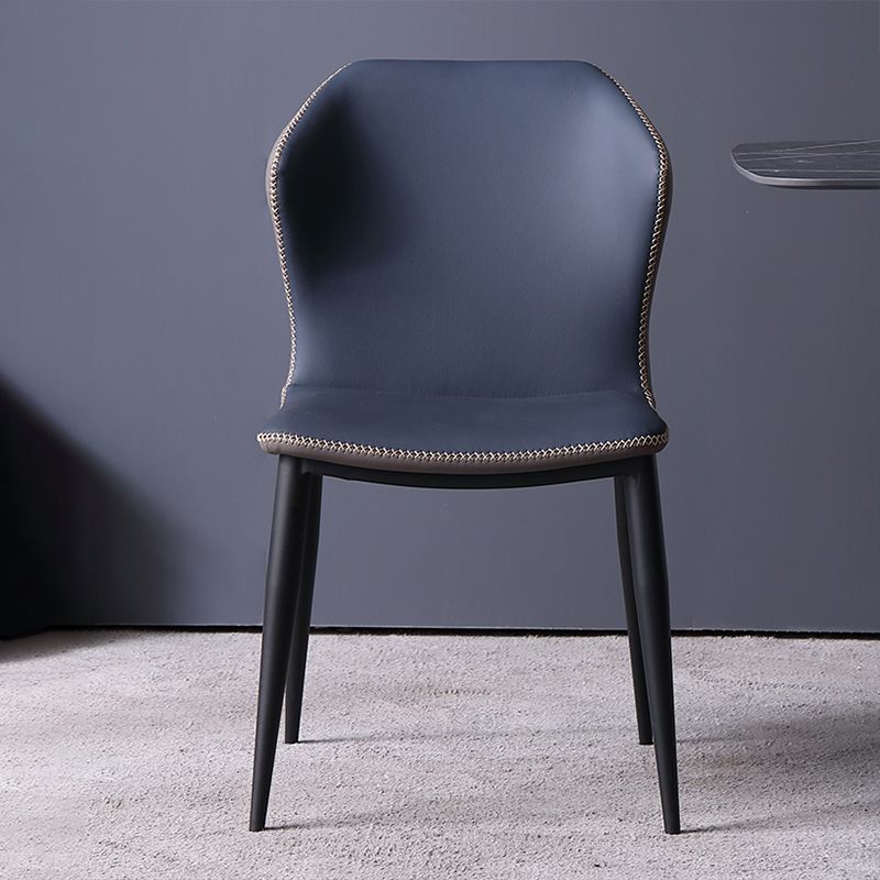 Industrial Style Wingback Parsons Chairs Leather Dining Armless Chairs (Set of 2) Clearhalo ' kitchen&dining_furn' 'Dining Chairs' 'Dining Tables & Seating' 'dining_chair' 'furn' 'furn_dining_chair' 'Furniture' 'furniture_dining_chair' 'Kitchen & Dining Furniture' 'kitchen' 1200x1200_32f57a58-ff00-4a4f-bb61-2845c83fcd81