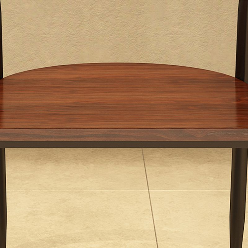 Contemporary Kitchen Dining Armchair Metal Side Dining Chairs in Black