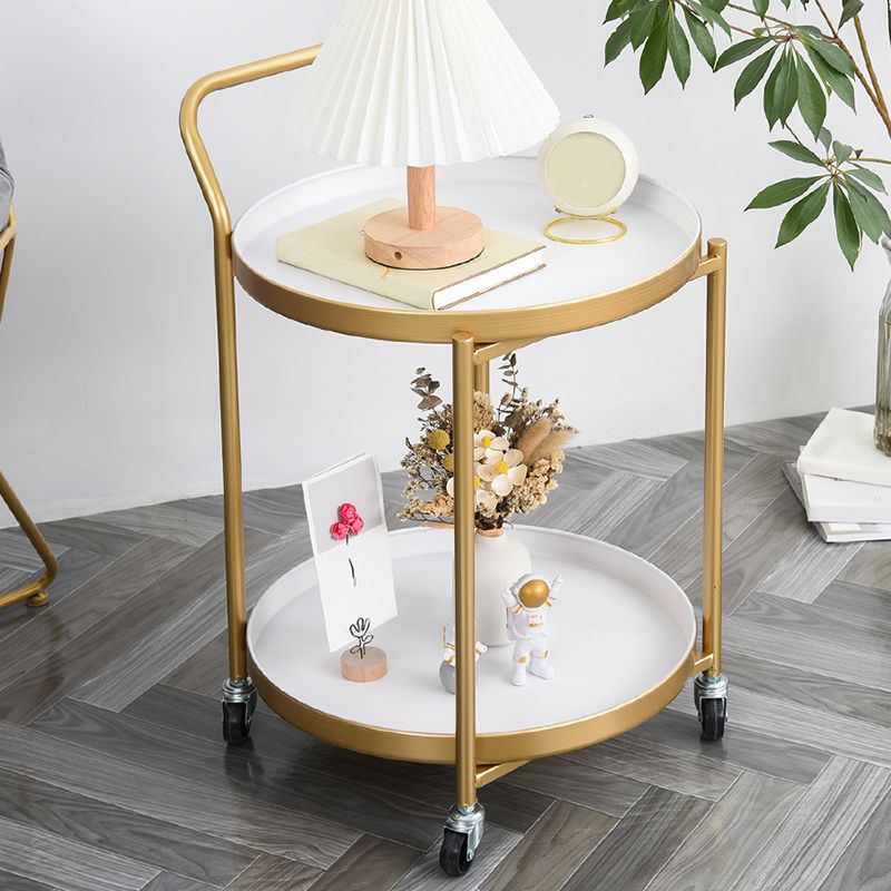 Tavolo da salotto in metallo rotondo accento in stile modernistico