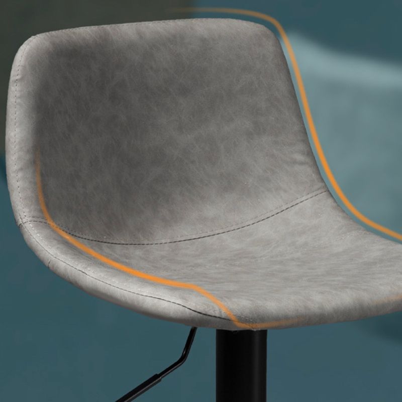 Contemporary Metal Stool Leather Upholstered Counter Stool in Matte Finish for Indoor Clearhalo 'Bar Furniture' 'Bar Stools' 'bar_stools' 'furn' 'furn_bar_stools' 'Furniture' 'Kitchen & Dining Furniture' 1200x1200_32f77cf1-8842-4117-a82a-10beb704d9c3