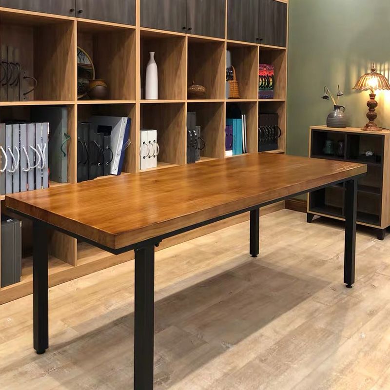 Rectangle 4 Legs Dining Table Industrial Pine Wood Table for Dining Room Clearhalo 'Dining Tables & Seating' 'Dining Tables' 'dining_table' 'furn' 'furn_dining_table' 'Furniture' 'Kitchen & Dining Furniture' 1200x1200_32f8b866-86c9-4360-b73d-4360194ce7f0