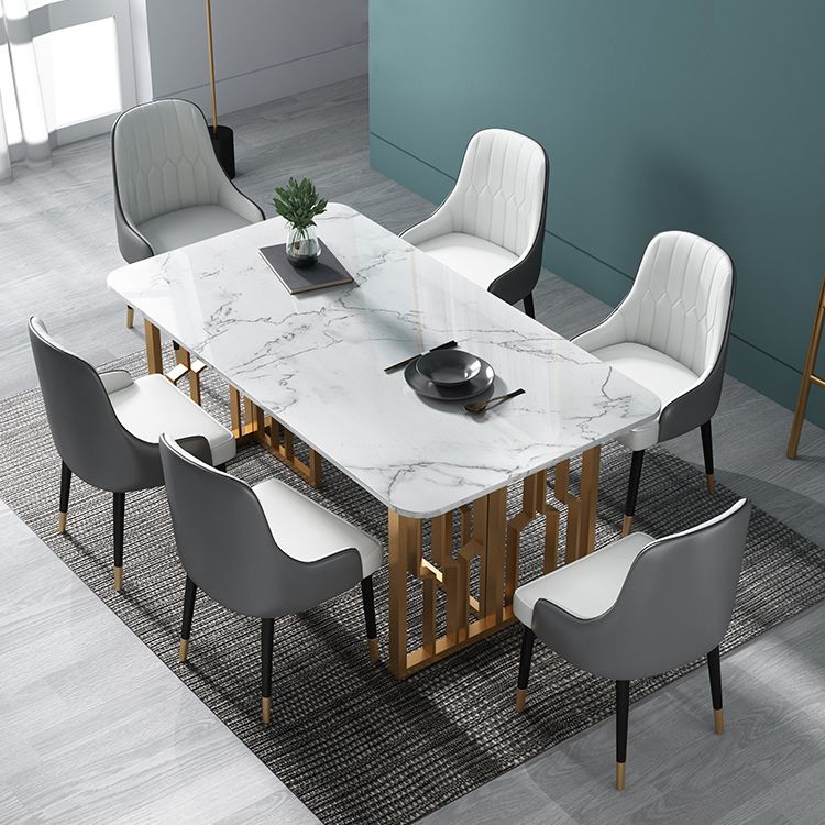 Glam 1/4/5/7 Pieces Dining Set Rectangular Standard-Height Dining Set Clearhalo 'Dining Room Sets' 'Dining Tables & Seating' 'dining_room_set' 'furn' 'furn_dining_room_set' 'Furniture' 'furniture_dining_room_set' 'Kitchen & Dining Furniture' 'kitchen&dining_furn' 'kitchen' 1200x1200_32f9d973-39d5-4e1a-8839-21868ec66680