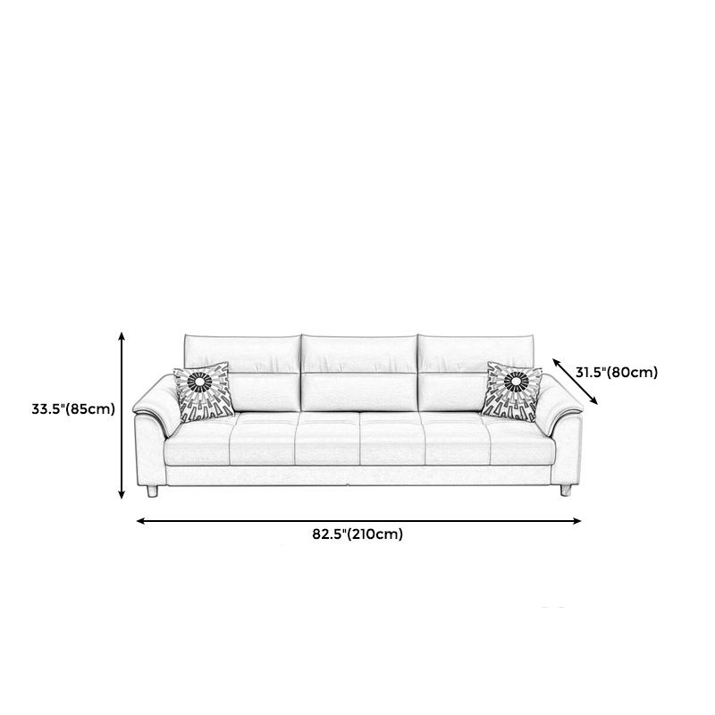 Beige Contemporary Biscuit Back Sofa 33.46"High Pillow Top Arm Sofa Clearhalo 'furn' 'furn_sofas' 'Furniture' 'furniture_sofas' 'Living Room Furniture' 'Sofa' 'sofas' 1200x1200_32faca14-1137-4093-97df-411bb8e5cfca