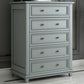 Contemporary Rubber Wood Chest with Drawers and Straight Legs